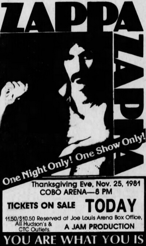 25/11/1981Cobo Hall, Detroit, MI